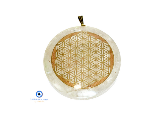 Pendant Flor de La Vida Orgonita de Selenita