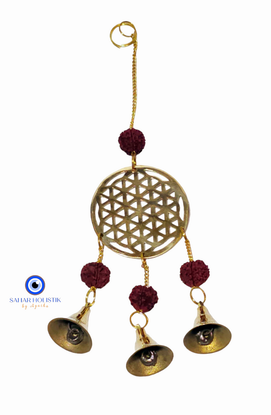 Flor de La Vida Bells Chime con Rudraksh