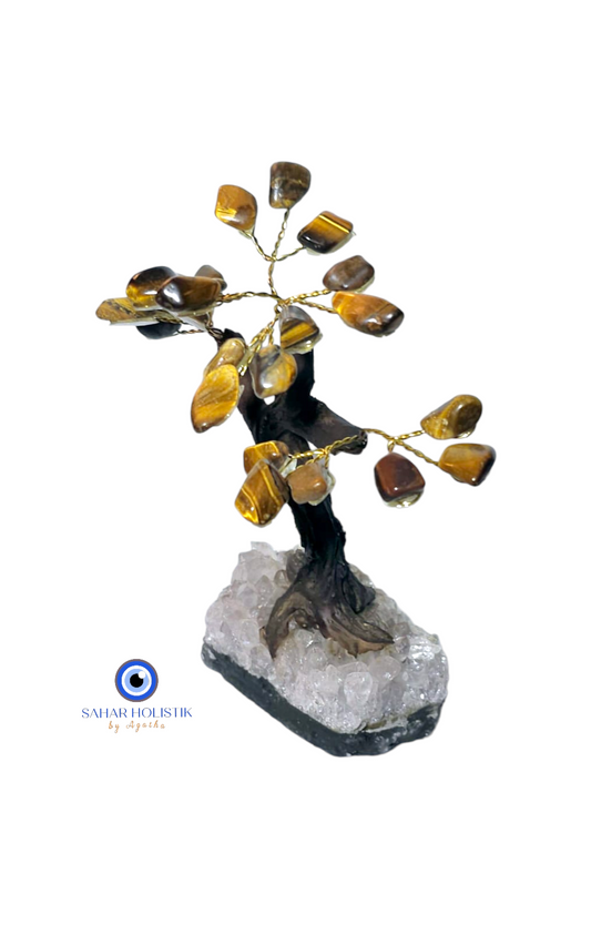 Arbol Ojo de Tigre Con Base De Amatista