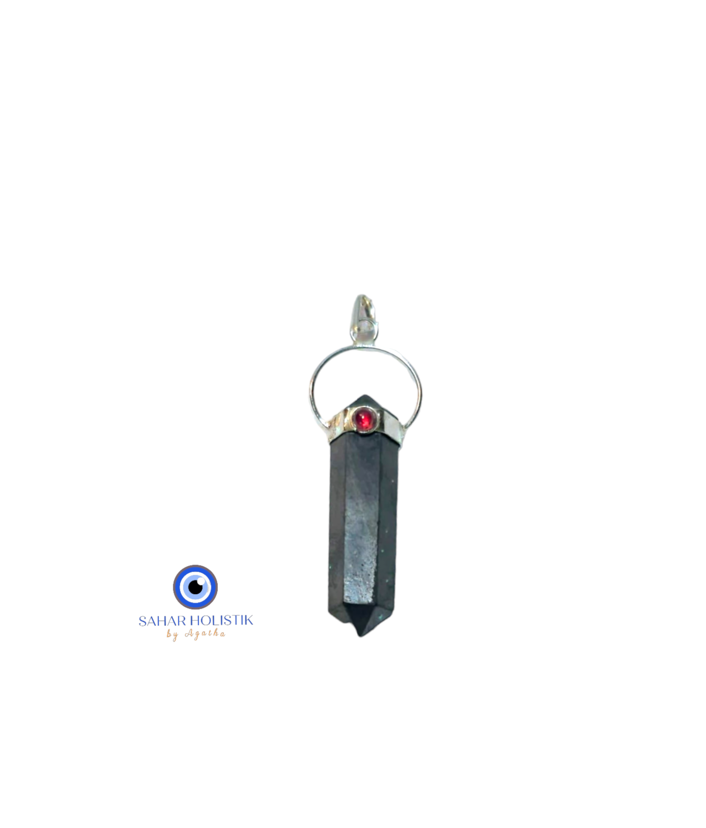 Pendant Punta De Shungita Con Garnet