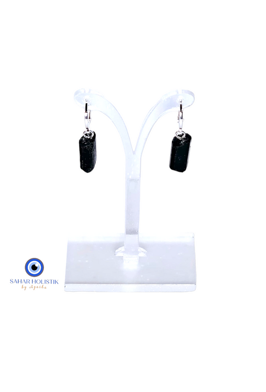 Aretes de Turmalina Negra