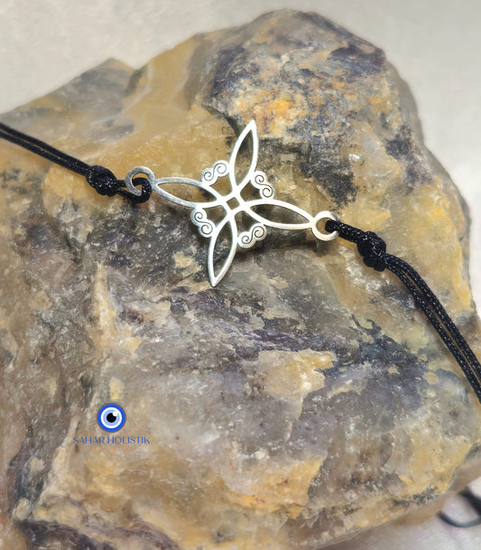 Pulsera Negra Nudo De Bruja